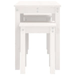 Stablebord 3 Stk Hvit Heltre Furu