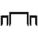 Stablebord 3 Stk Svart Heltre Furu
