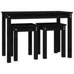 Stablebord 3 Stk Svart Heltre Furu