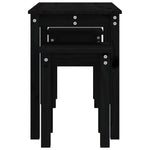 Stablebord 3 Stk Svart Heltre Furu