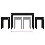 Stablebord 3 Stk Svart Heltre Furu
