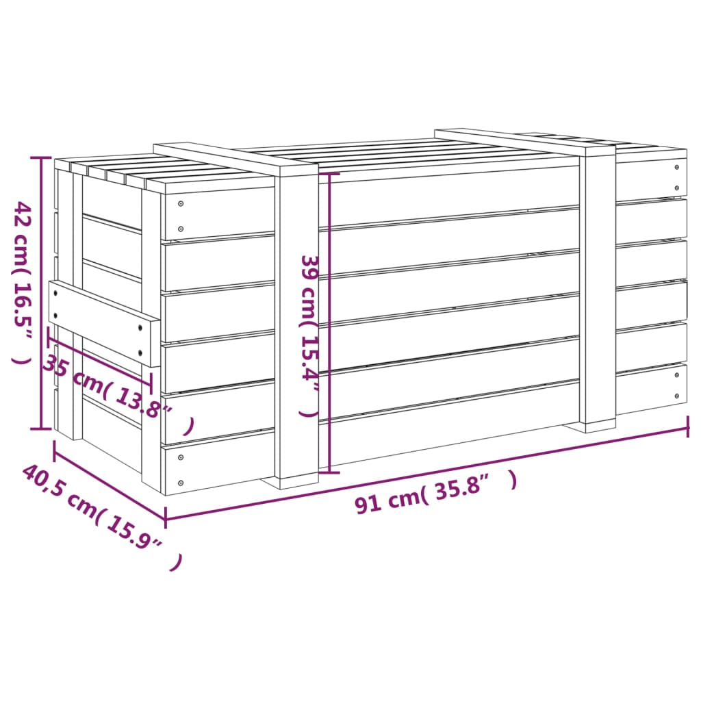 Putekasse 91X40,5X42 Cm Heltre Furu