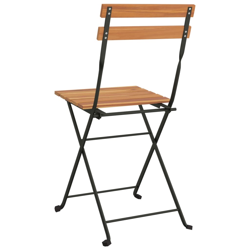 Sammenleggbare Bistrostoler 2 Stk Heltre Teak Og Stål