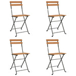 Sammenleggbare Bistrostoler 4 Stk Heltre Teak Og Stål
