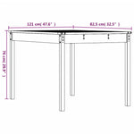 Hagebord Hvit 121X82,5X76 Cm Heltre Furu