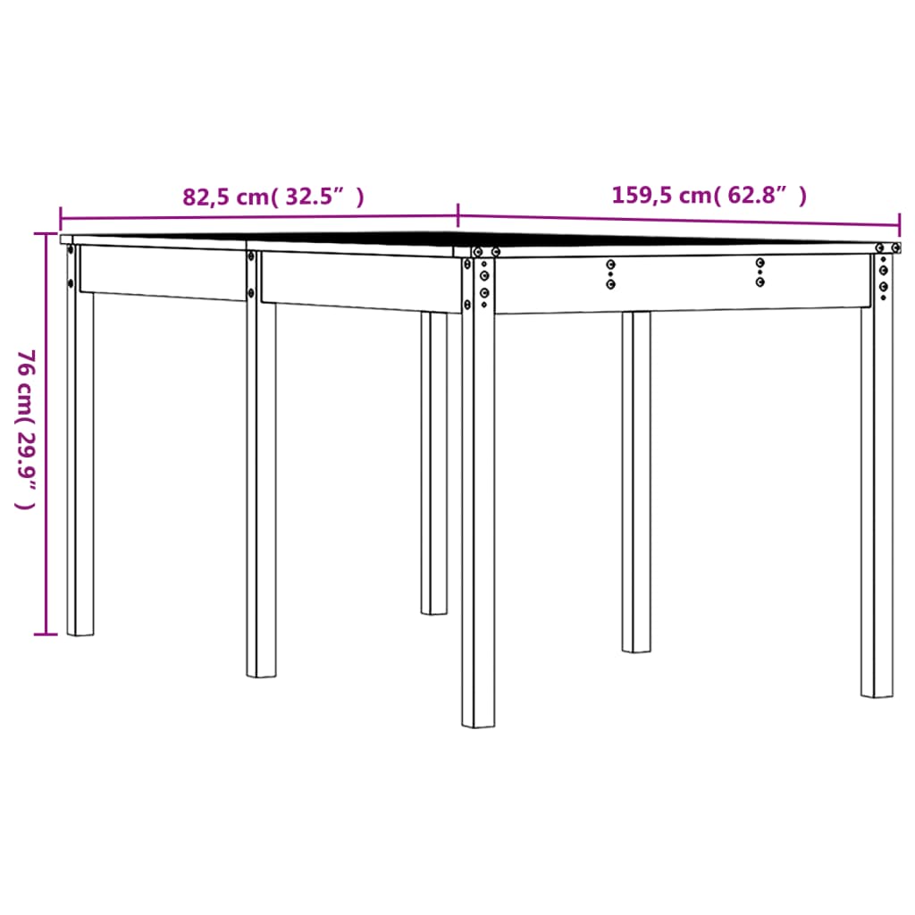 Hagebord Honningbrun 159,5X82,5X76 Cm Heltre Furu
