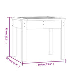 Hagebenk Hvit 50X44X45 Cm Heltre Furu