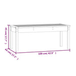 Hagebenk Grå 109X44X45 Cm Heltre Furu