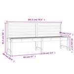 Hagebenk Hvit 201,5 Cm Heltre Furu