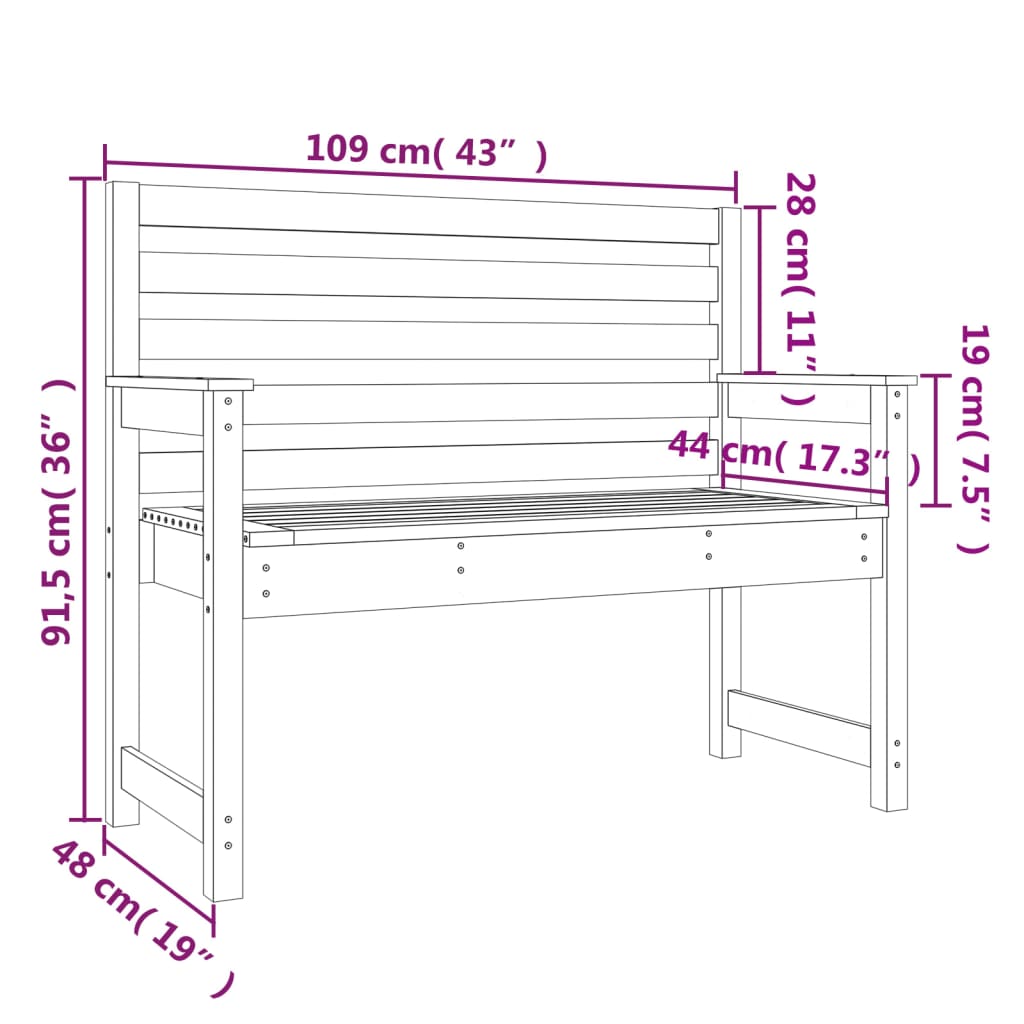 Hagebenk 109X48X91,5 Cm Heltre Douglasgran