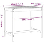 Hagebord Grå 121X82,5X110 Cm Heltre Furu