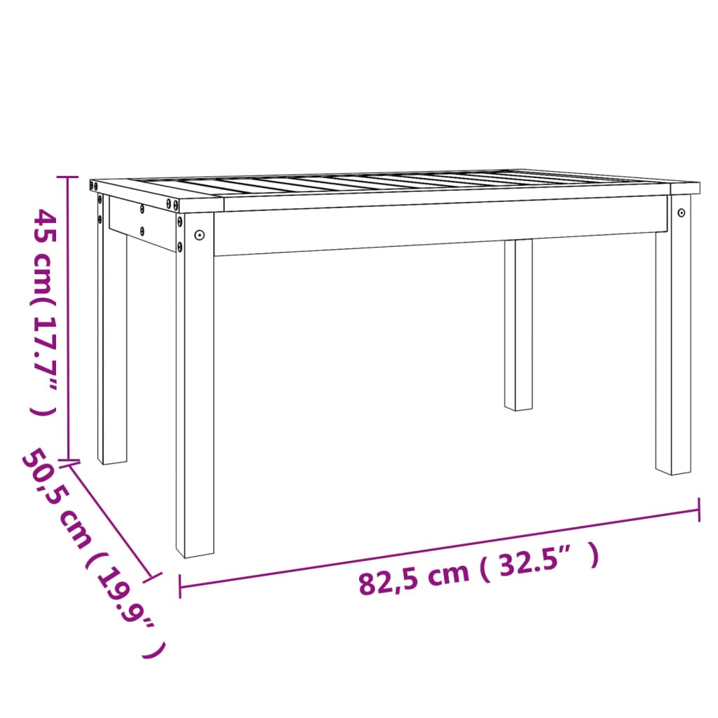 Hagebord Hvit 82,5X50,5X45 Cm Heltre Furu