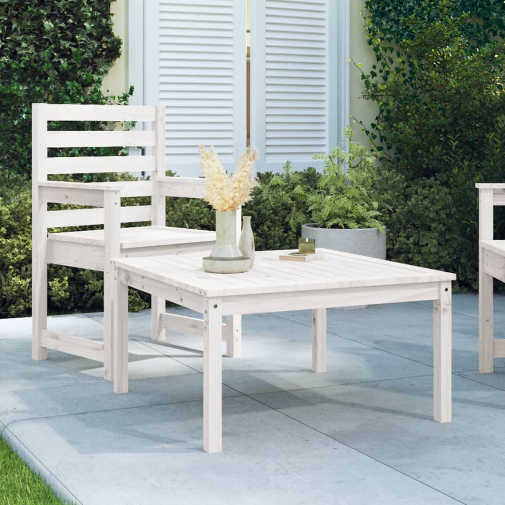 Hagebord Hvit 82,5X82,5X45 Cm Heltre Furu