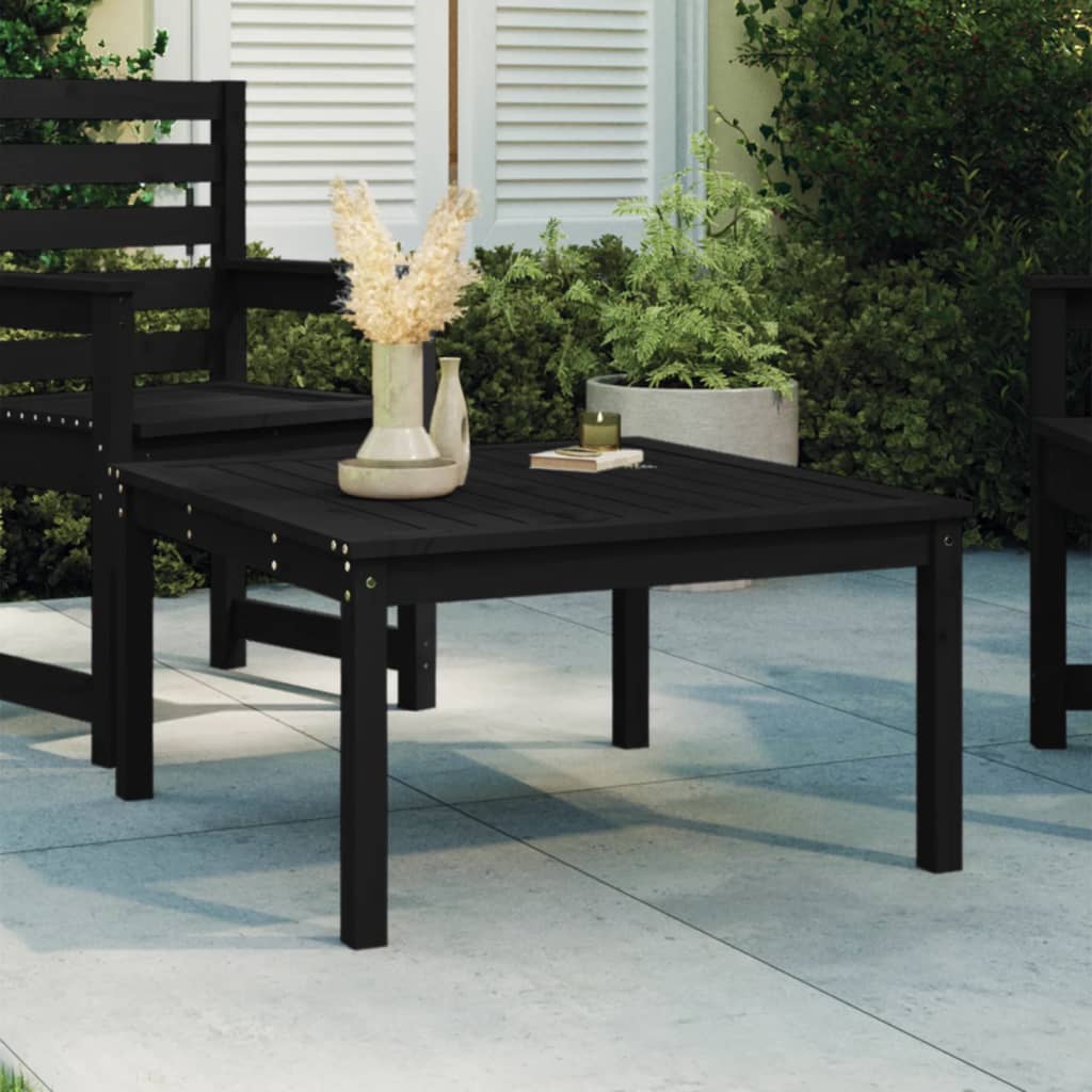 Hagebord Svart 82,5X82,5X45 Cm Heltre Furu