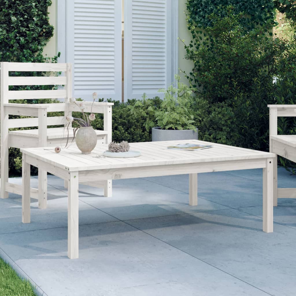 Hagebord Hvit 121X82,5X45 Cm Heltre Furu