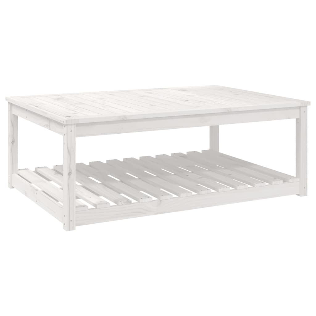 Hagebord Hvit 121X82,5X45 Cm Heltre Furu