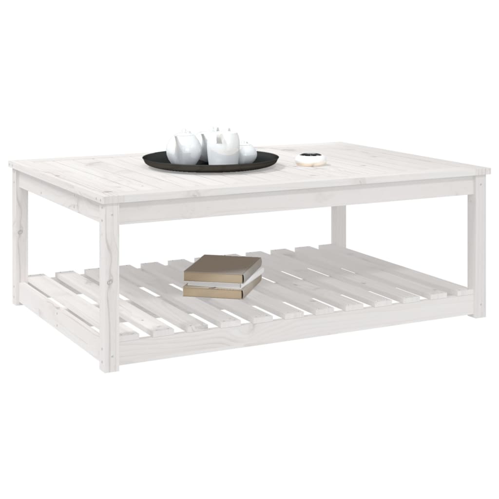 Hagebord Hvit 121X82,5X45 Cm Heltre Furu