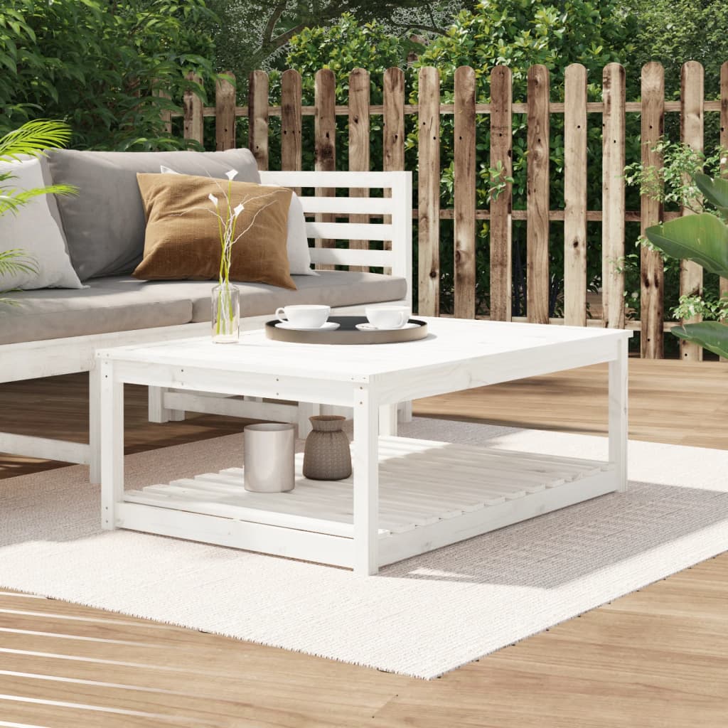 Hagebord Hvit 121X82,5X45 Cm Heltre Furu