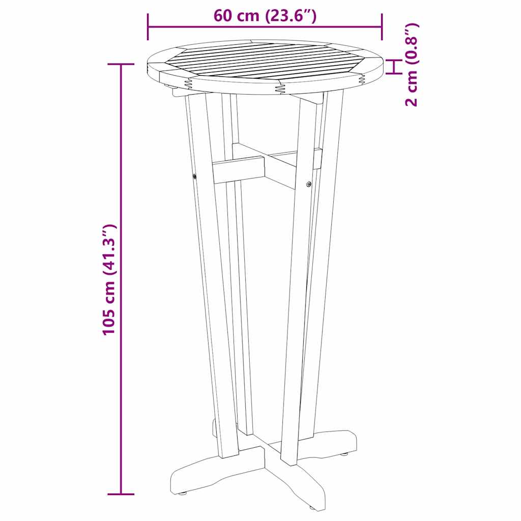 Utendørs Barbord Ø60X105 Cm Heltre Akasie