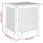 Putekasse Med Hjul 60X50X58 Cm Heltre Akasie