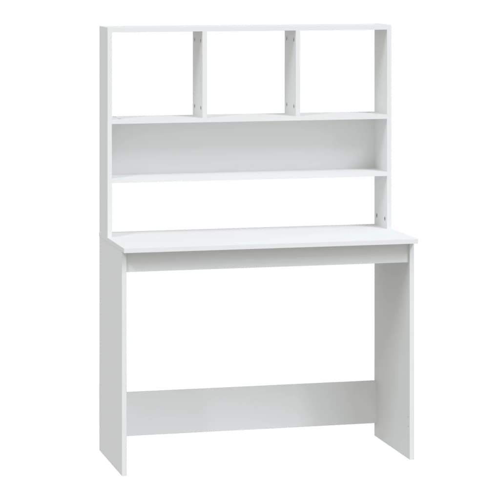 Skrivebord Med Hyller Hvit 102X45X148 Cm Konstruert Tre