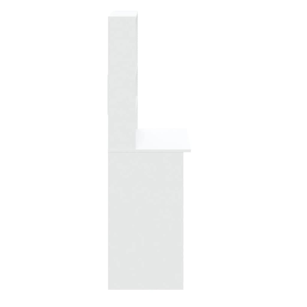 Skrivebord Med Hyller Hvit 102X45X148 Cm Konstruert Tre