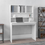 Skrivebord Med Hyller Hvit 102X45X148 Cm Konstruert Tre