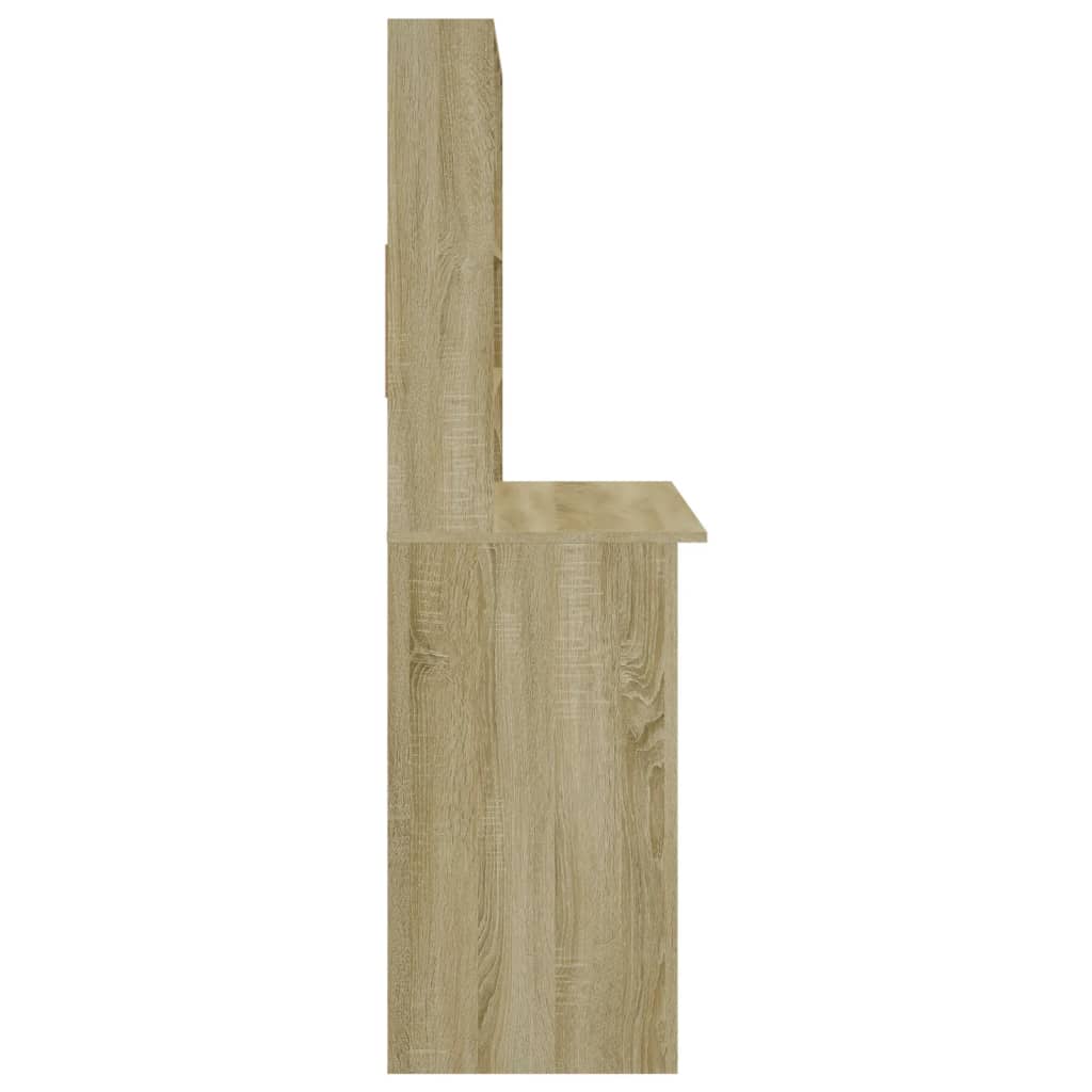 Skrivebord Med Hyller Sonoma Eik 102X45X148 Cm Konstruert Tre