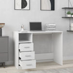 Skrivebord Høyglans Hvit 102X50X76 Cm Konstruert Tre