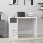 Skrivebord Høyglans Hvit 102X50X76 Cm Konstruert Tre