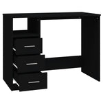 Skrivebord Med Skuffer Svart 102X50X76 Cm Konstruert Tre