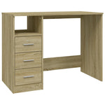 Skrivebord Med Skuffer Sonoma Eik 102X50X76 Cm Konstruert Tre