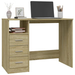 Skrivebord Med Skuffer Sonoma Eik 102X50X76 Cm Konstruert Tre