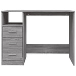 Skrivebord Med Skuffer Grå Sonoma 102X50X76 Cm Konstruert Tre