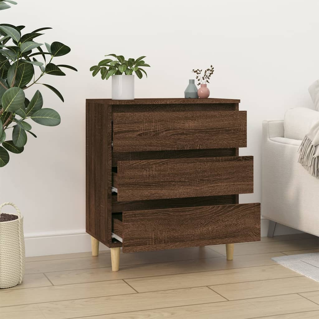 Skjenk Brun Eik 60X35X70 Cm Konstruert Tre