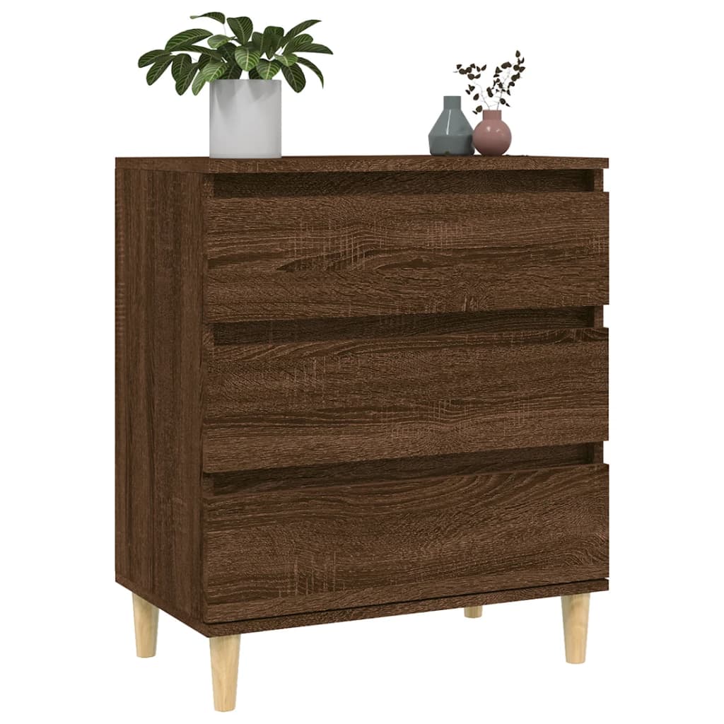 Skjenk Brun Eik 60X35X70 Cm Konstruert Tre
