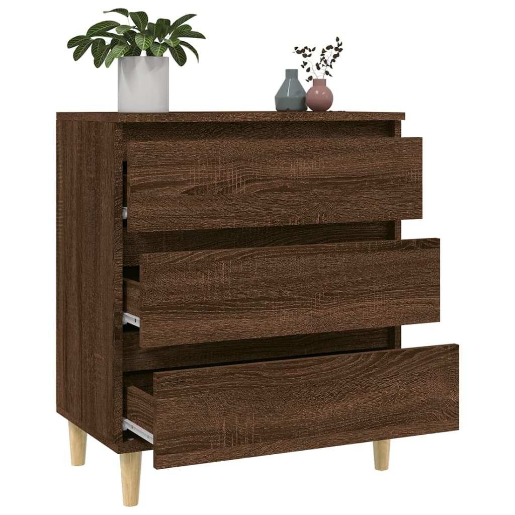 Skjenk Brun Eik 60X35X70 Cm Konstruert Tre