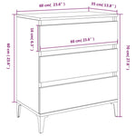 Skjenk Hvit 60X35X70 Cm Konstruert Tre