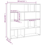 Bokhylle/Romdeler Svart 105X24X102 Cm