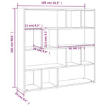 Bokhylle/Romdeler Sonoma Eik 105X24X102 Cm