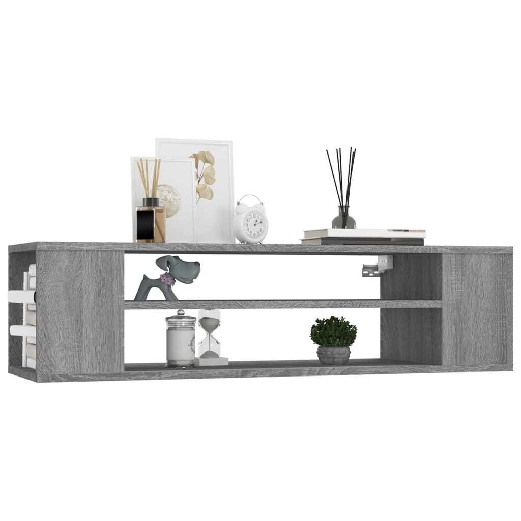 Hengende Tv-Benk Grå Sonoma 100X30X26,5 Cm Konstruert Tre