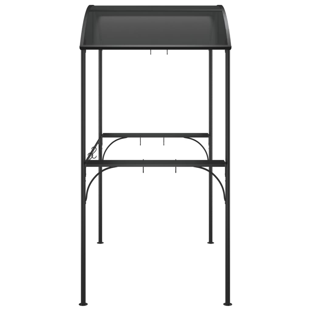 Grilltelt Med Sidehyller Antrasitt 220X115X230 Cm Stål