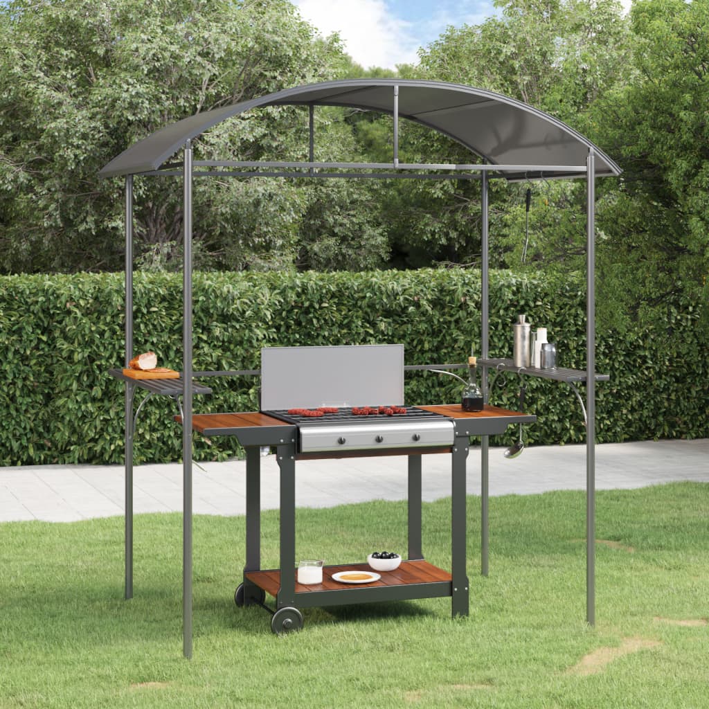 Grilltelt Med Sidehyller Antrasitt 220X115X230 Cm Stål