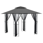 Paviljong Med Sidevegger Antrasitt 300X300X270 Cm Stål