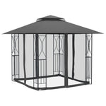 Paviljong Med Sidevegger Antrasitt 300X300X270 Cm Stål