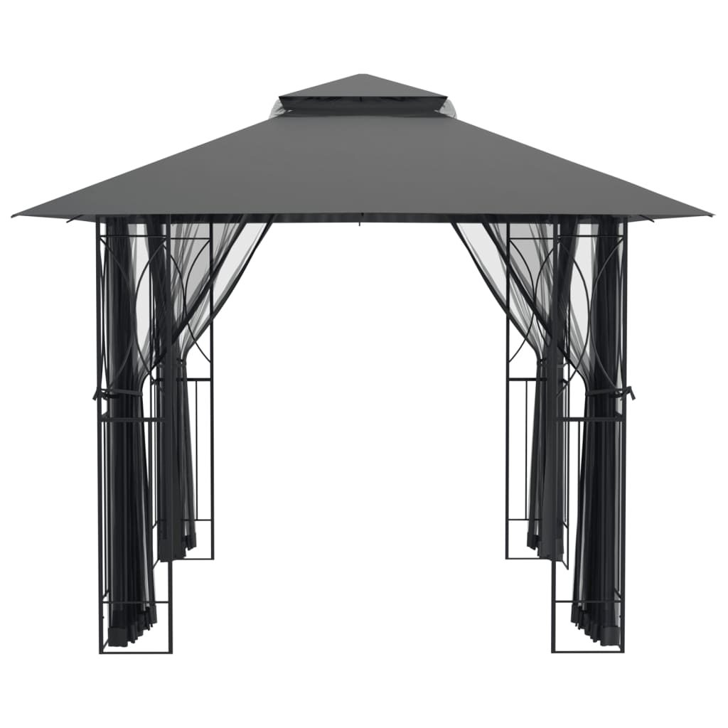 Paviljong Med Sidevegger Antrasitt 300X300X270 Cm Stål