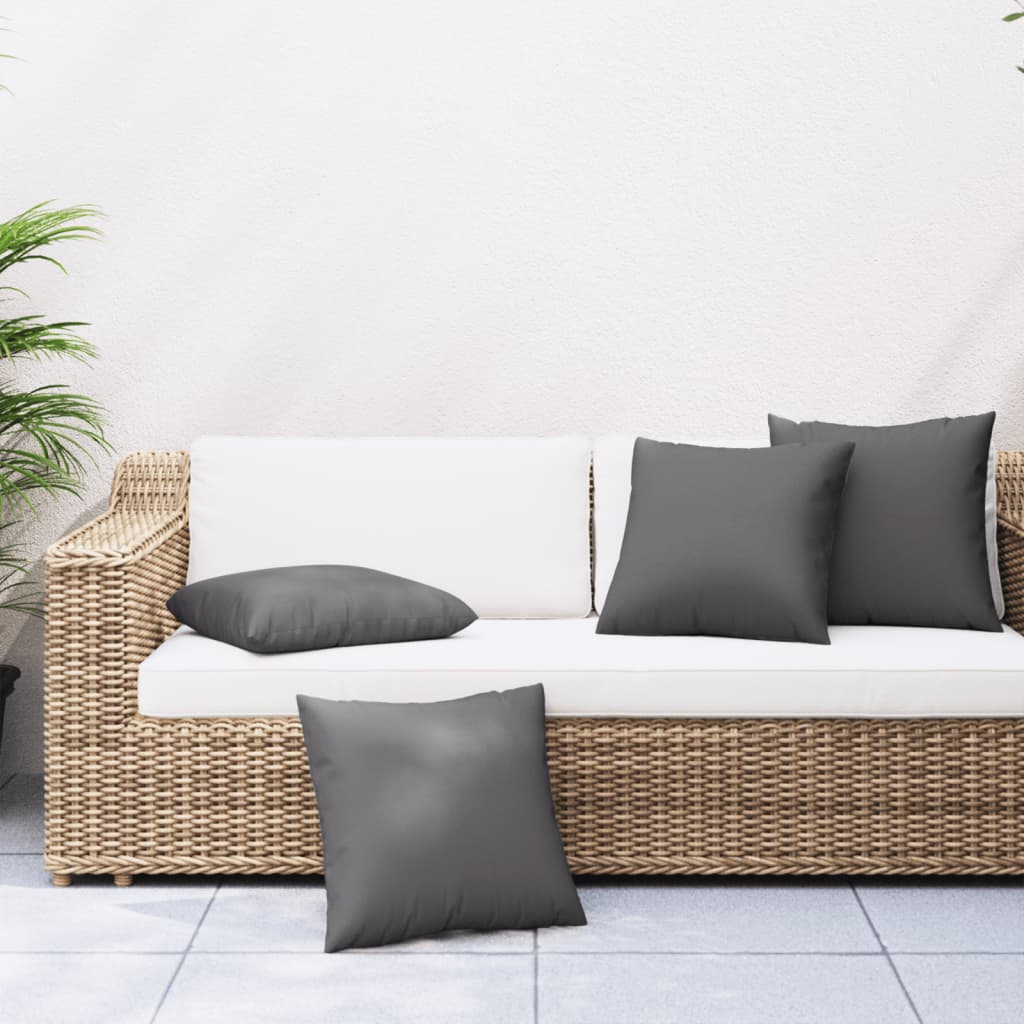 Sofaputer 4 Stk Antrasitt 40X40 Cm Stoff