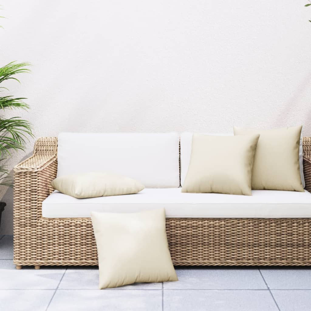 Sofaputer 4 Stk Kremhvit 40X40 Cm Stoff