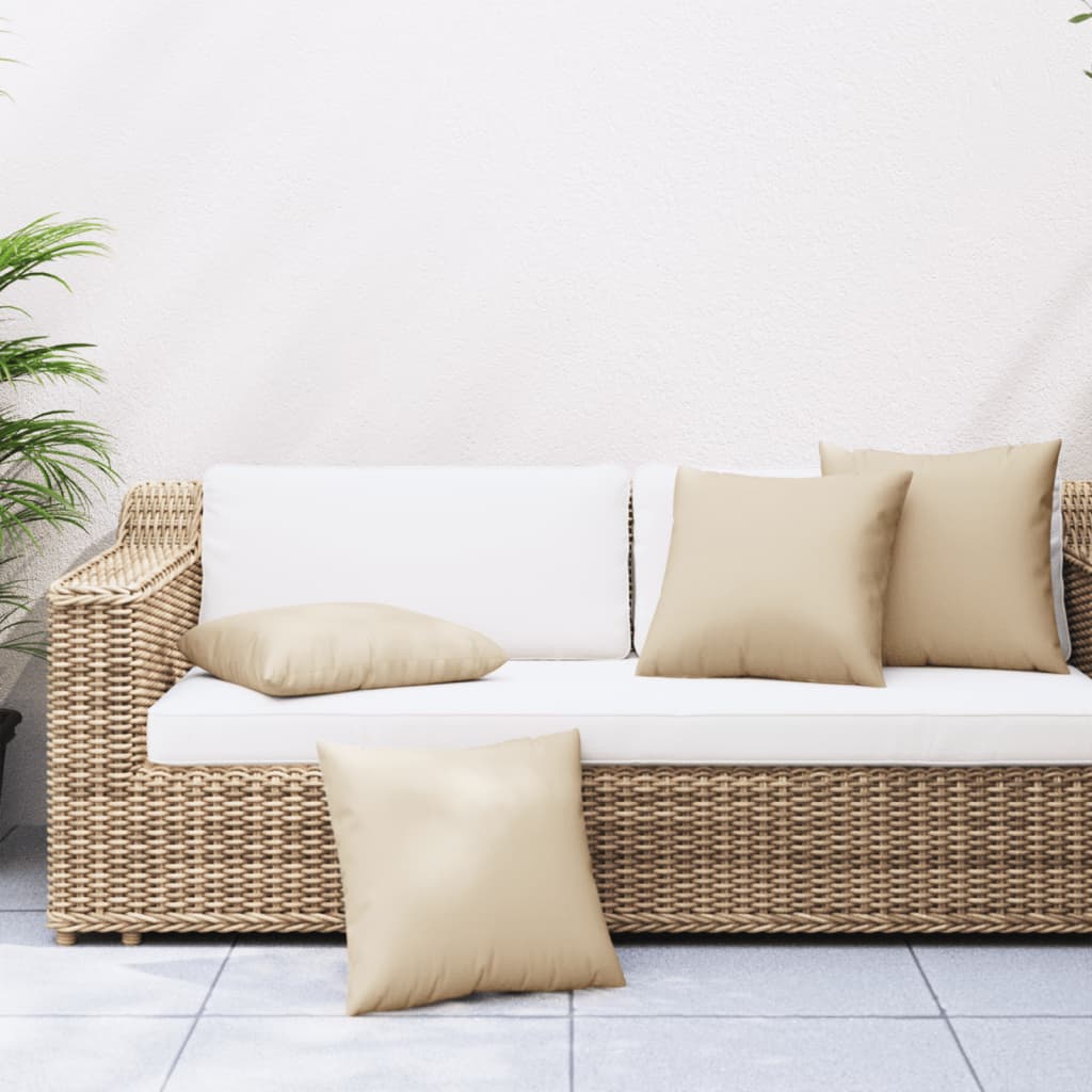 Sofaputer 4 Stk Beige 40X40 Cm Stoff