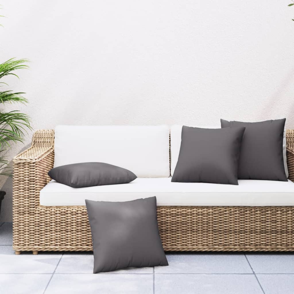 Sofaputer 4 Stk Antrasitt 50X50 Cm Stoff